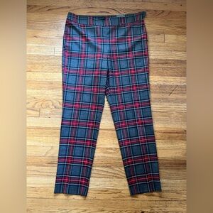 Talbots Red Plaid Slim Ankle Pants